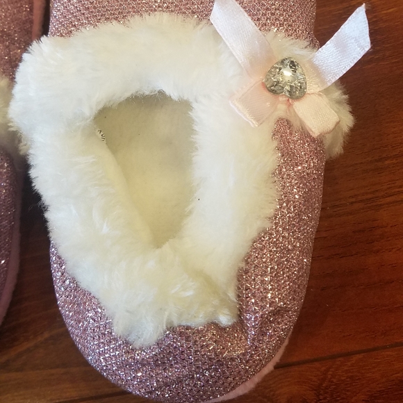 Bebe Girls Pink Glitter Slippers XL (11-12) - Picture 4 of 8
